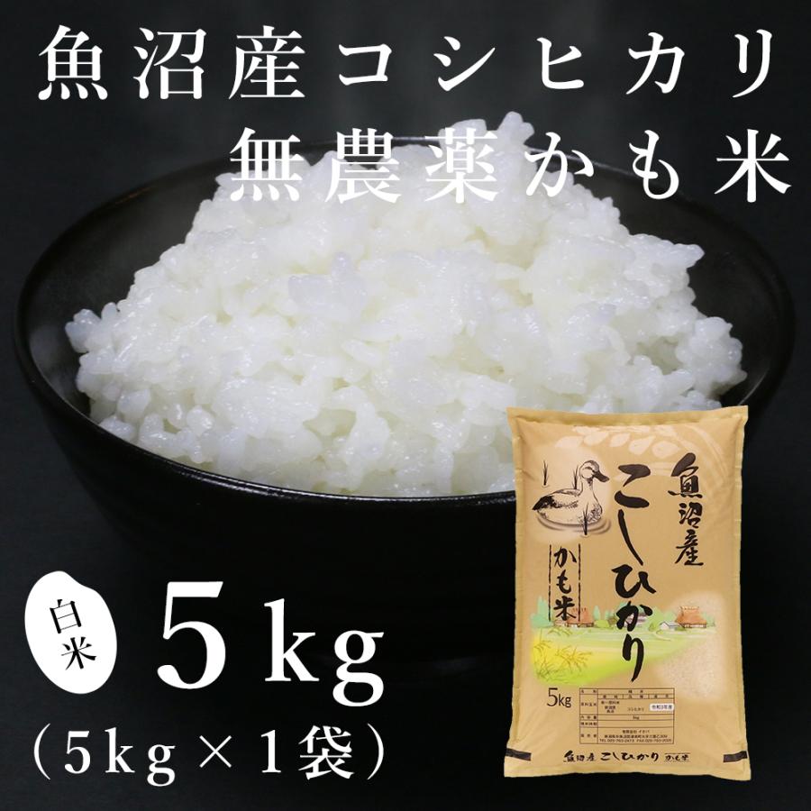 魚沼産コシヒカリ「無農薬かも米」5kg（令和5年産）