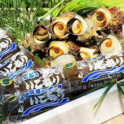 ふるさと納税 佐渡市 佐渡産　活サザエ1.2kg(8〜10個) 佐渡のソールフード「いごねり」5パック