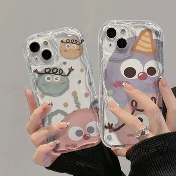 卡通情侶粉紫毛綫 三星S25Ultra 手機殼 全包軟殼 Samsung S25/S24/S24Ultra/S24+防摔
