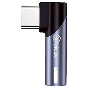 biaze 畢亞茲 蘋果15耳機轉接頭 Type-C轉3.5mm音訊轉接頭 2.9cm  銀灰色  1個