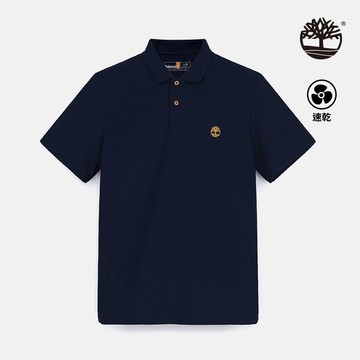 Timberland 中性深寶石藍快乾短袖Polo衫|A66DU433