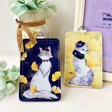 雙層萬用卡套 | 識別證 | 悠遊卡套 | 證件套 -銀杏貓系列2款任選