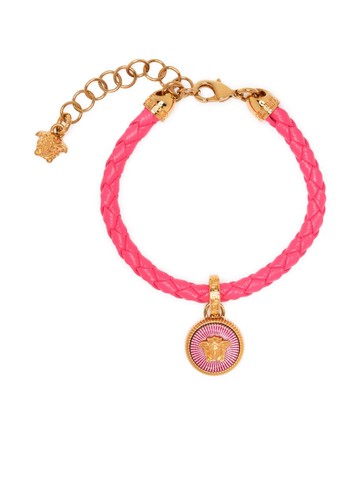 Versace - Medusa charm leather bracelet - women - Metal - One Size - Pink