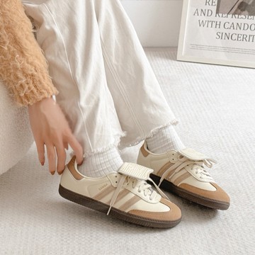 ADIDAS 休閒鞋 SAMBA LT 奶茶色 翻鞋舌 復古 德訓鞋 女 JH5706