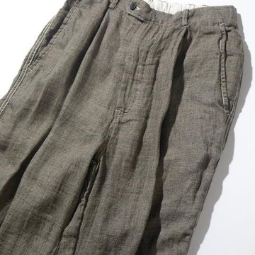 FREAK'S STORE 法式亞麻粗花呢一褶長褲