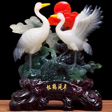 松鶴延年擺件祝壽禮品老人生日禮物送長輩奶奶賀壽大壽仙鶴工藝品