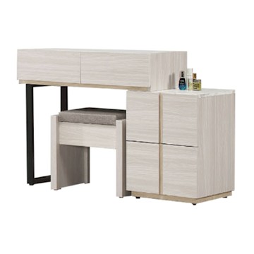 文創集 寶佳亞2.7尺可伸縮化妝台下座組合(含化妝椅)-80x40x76cm免組