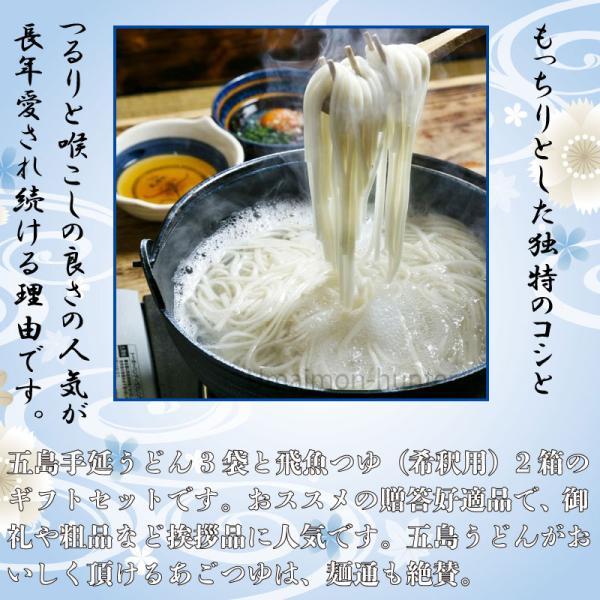 ギフト 五島手延うどんとあごつゆ詰合 五島うどん 200g×3袋 あごつゆ 30ml×5P×2