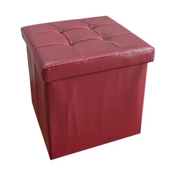 收納凳 收納椅凳-55L 樂嫚妮 仿皮革-紅