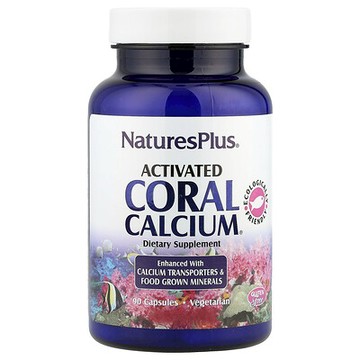 NaturesPlus, 活性珊瑚鈣，90 粒素食膠囊
