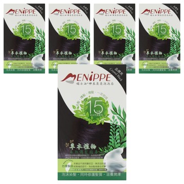 MENiPPE 媚力泊 草本植物萃取精華神采奕奕泡泡染髮劑 6包  黑色  5盒