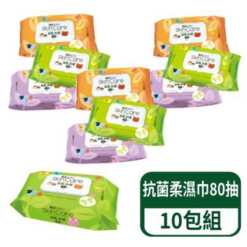 【優生】超厚型抗菌柔濕巾 80抽/包 10包組