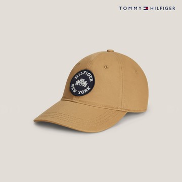 【Tommy Hilfiger】Hilfiger New York 貼章棒球帽_棕色