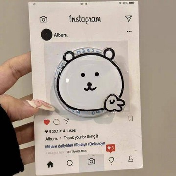 【新品臺出】軟萌可愛滿屏自嘲熊磁吸支架適用蘋果16pro手機殼15iPhone14/13磁吸支架磁吸手機架磁吸手機