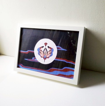 黑色 海洋 動物 羽毛 雲海 日本浮世繪 手繪畫作