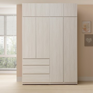 直人木業-UL極簡風白榆木三抽雙開門高被櫃衣櫃160公分(三抽80公分/雙開門80公分)