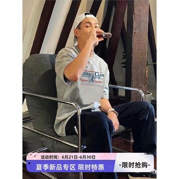 重磅復古字母短袖夏季上衣t恤