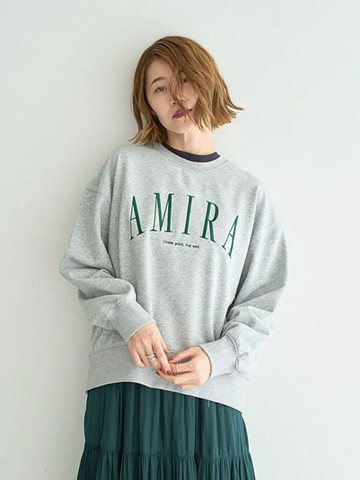 醒目英文標誌刺繡大學T(07000823400) - YECCA VECCA