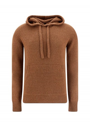 Roberto Collina - Hooded Sweater - Mens - Brown