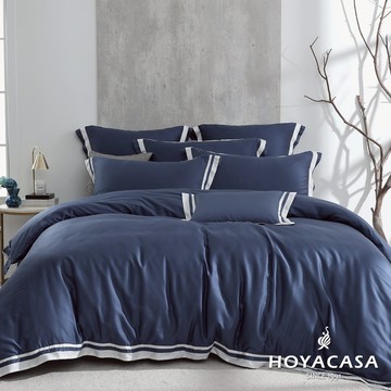 HOYACASA 60支萊賽爾天絲兩用被套床包六件組｜天峰藍 ｜(雙人/加大/特大)