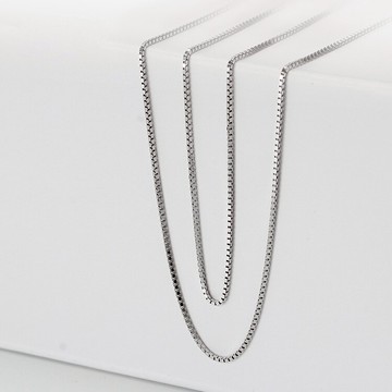 韓國飾品女 鎖骨鏈 短款 925純銀 盒子鏈 頸飾防過敏