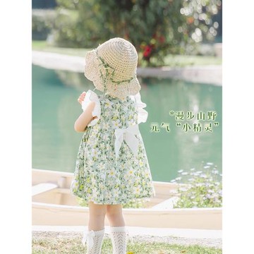 女童碎花連衣裙夏季嬰幼兒甜美清新蝴蝶結裙女寶寶夏裝洋氣公主裙
