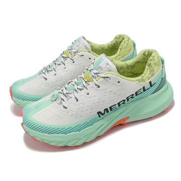 [ACS] Merrell 越野跑鞋 Agility Peak 5 女鞋 白 綠 緩衝 抓地 戶外 運動鞋 ML068384