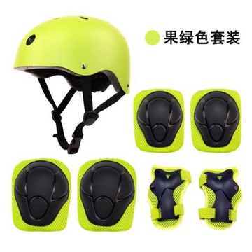 跨境兒童輪滑頭盔護具七件套男女童滑板車防護頭盔護具組合套裝
