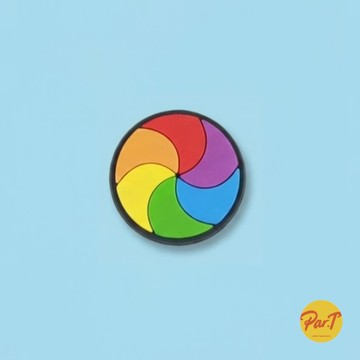 PAR.T ｜ 彩虹洞洞鞋扣-漩渦