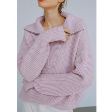 大表姐同款重磅加厚羊絨衫女拉鏈高領針織羊毛衫大碼百搭慵懶毛衣