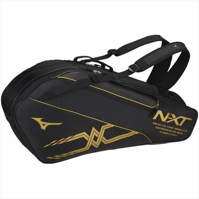 MIZUNO ミズノ ラケットバッグ(6本入れ) 95：ブラック×ゴールド
