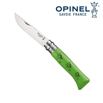 【OPINEL】No.08 環法特別版不鏽鋼折刀 19.2cm『角樹刀柄綠』露營 登山 緊急救難 萬用刀 瑞士刀 開山刀 OPI_001911