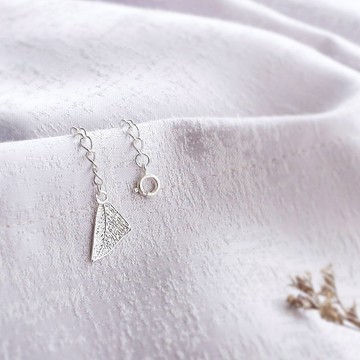 【純葉脈製作】 羽憶手鍊 - 銀