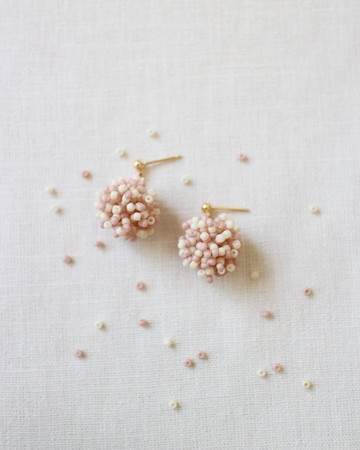 串珠耳飾_紅白湯圓