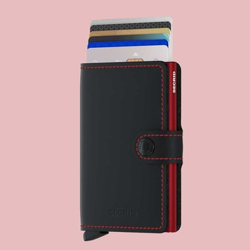 秘密 迷你錢包  啞黑紅  65 x 102 x 21 毫米