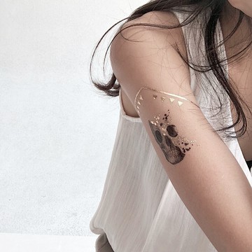 英國PAPERSELF 閃耀之心-骷髏 Skull-Glittery 紋身貼紙