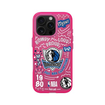 iPhone 16 Pro Clear 粉漾桃 - NBA - 塗鴉系列-達拉斯獨行俠 Dallas Mavericks - Graffiti