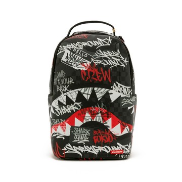 SPRAYGROUND 鋸齒鯊街頭塗鴉大容量後杯包 黑色 G682164