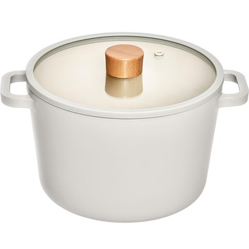 Klina LUA系列 IH電磁爐適用 雙耳湯鍋  22cm  奶油白色  1個
