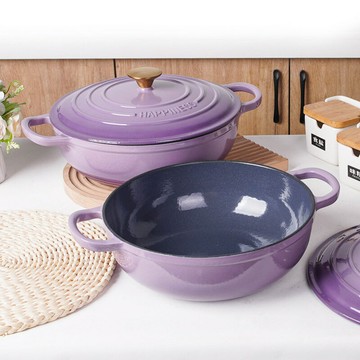 免運 開立發票 鍋具 28cm琺瑯鑄鐵鍋女王鍋燉鍋砂鍋家用多功能煲湯鍋燜燉鍋不粘