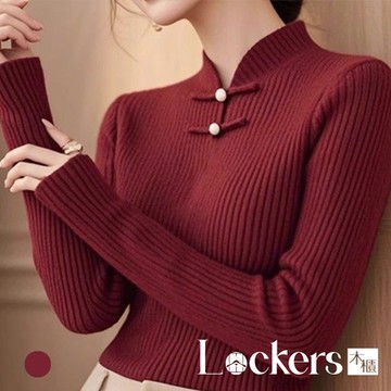 【Lockers 木櫃】中式半高領針織衫 L114021802