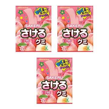 UHA 味覺糖 撕吧 白桃味軟糖  32.9g  3包