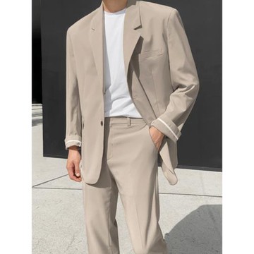 MRCYC休閑西裝外套男士春秋季韓系寬松潮流西服套裝高級感小西裝