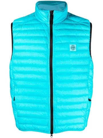 Stone Island - logo-patch padded gilet - men - Polyamide/Polyamide/Feather Down - S - Blue