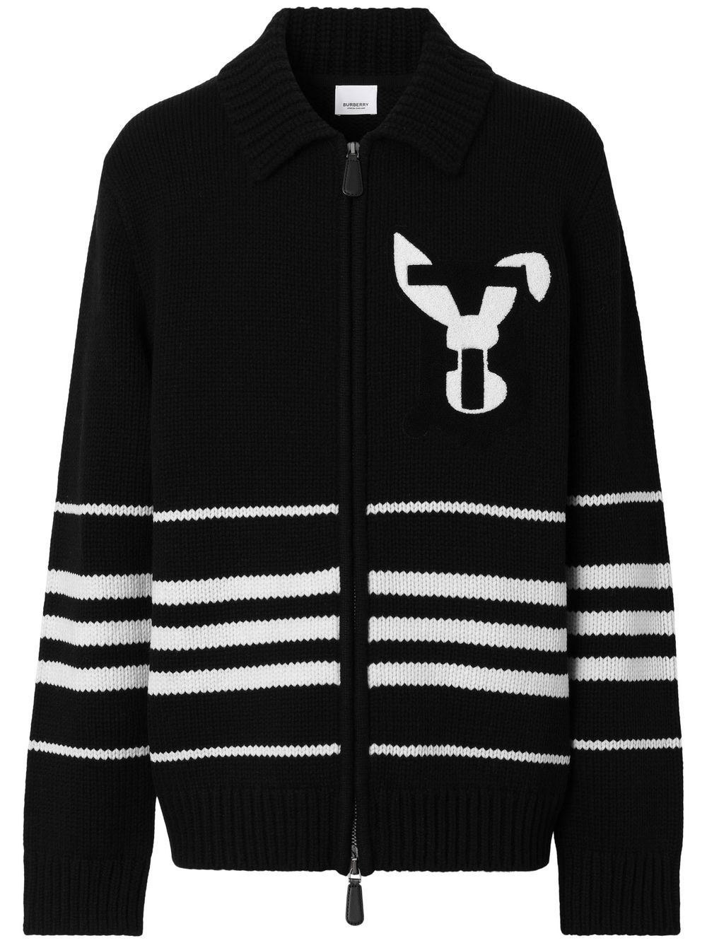 Burberry - rabbit appliqué wool jacket - men - Wool - XL - Black