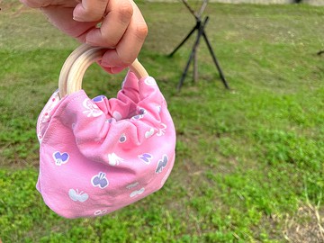 【 純手作】蝴蝶結木環手提包 手提袋 小廢包(小款)