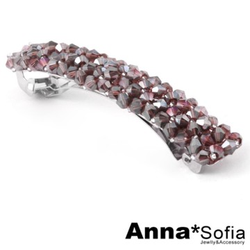 AnnaSofia 簡約晶彩 純手工髮夾(幻紫)