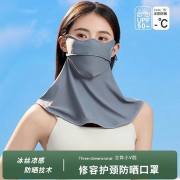 新款防曬面罩夏季女玻尿酸全臉護頸護眼角顯V臉騎車防紫外線面紗