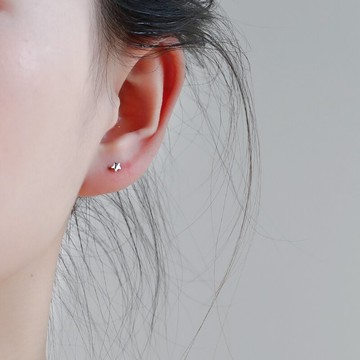 s925純銀耳釘女簡約小巧幾何耳環新款潮養耳洞耳飾品睡覺免摘