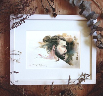 手工歐洲復古風水彩 |客製畫像 似顏繪 肖像畫 生日禮物